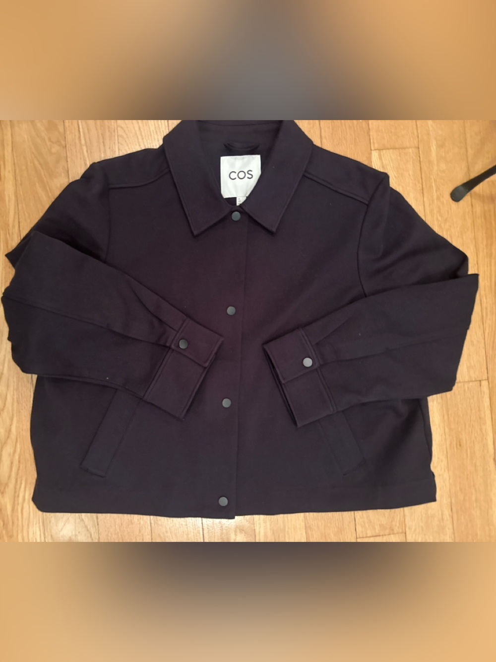 COS Navy A Line Button-Front Jacket